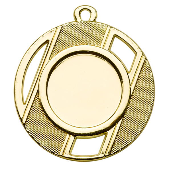 Goedkope medaille met open vierkantjes goud