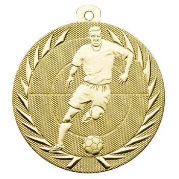 Goedkope voetbal medaille met voetballer goud