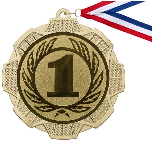 schakelaar beproeving motto Gouden medaille nummer 1 70 mm met lint – Sportprijzenonline.com